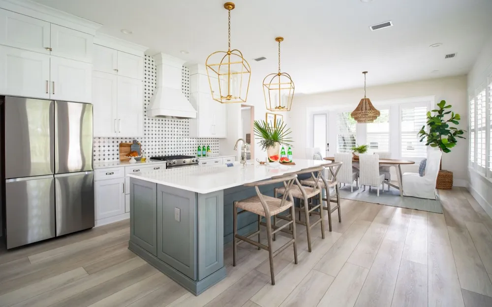 Renovated kitchen with island seating